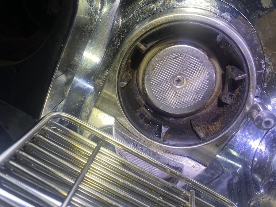 mineral deposits inside coffee machine